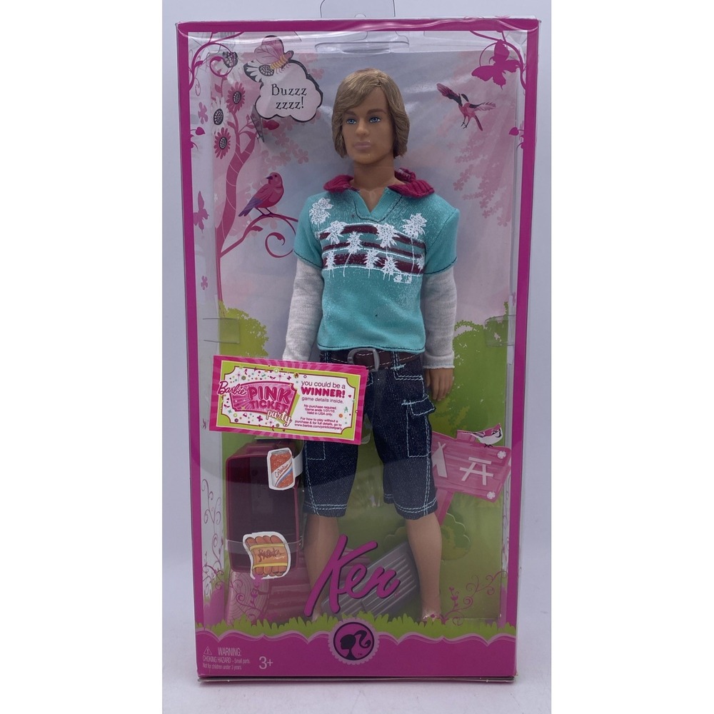 2008 Barbie Ken Doll P6714 Pink Ticket Party NRFB New in Box Mattel Vintage